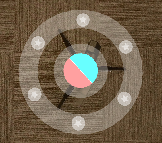 The circle to restart the experience